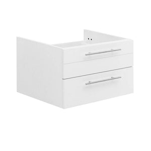 Fresca FCB6124WH-UNS Lucera 24" White Wall Hung Undermount Sink Modern Bathroom Cabinet