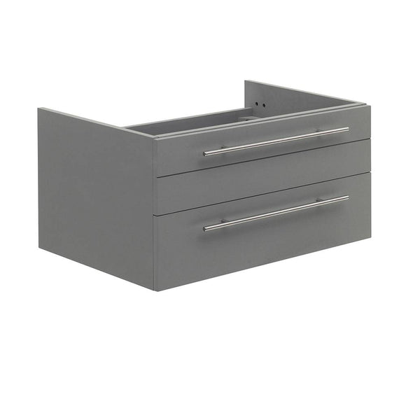 Fresca FCB6130GR-UNS Lucera 30" Gray Wall Hung Undermount Sink Modern Bathroom Cabinet