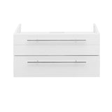 Fresca FCB6130WH-VSL Lucera 30" White Wall Hung Vessel Sink Modern Bathroom Cabinet