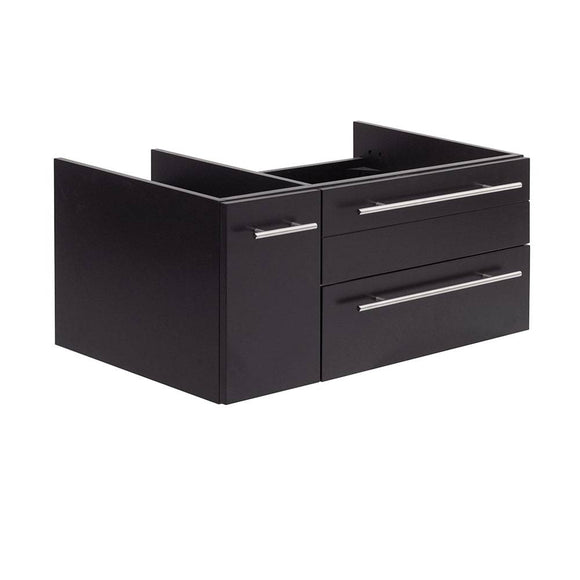 Fresca FCB6136ES-UNS-R Lucera 36" Espresso Wall Hung Undermount Sink Modern Bathroom Cabinet - Right Version