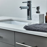 Fresca FCB6136GR-UNS-L-CWH-U Lucera 36" Gray Wall Hung Modern Bathroom Cabinet with Top & Undermount Sink - Left Version