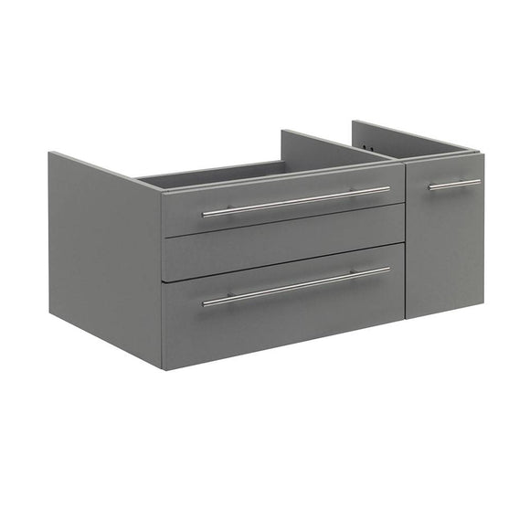 Fresca FCB6136GR-UNS-L Lucera 36" Gray Wall Hung Undermount Sink Modern Bathroom Cabinet - Left Version