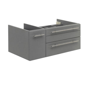 Fresca FCB6136GR-VSL-R Lucera 36" Gray Wall Hung Vessel Sink Modern Bathroom Cabinet - Right Version