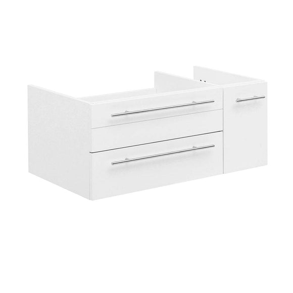 Fresca FCB6136WH-UNS-L Lucera 36" White Wall Hung Undermount Sink Modern Bathroom Cabinet - Left Version