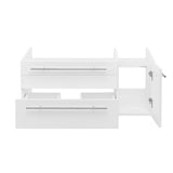 Fresca FCB6136WH-UNS-L Lucera 36" White Wall Hung Undermount Sink Modern Bathroom Cabinet - Left Version