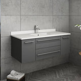 Fresca FCB6142GR-UNS-CWH-U Lucera 42" Gray Wall Hung Modern Bathroom Cabinet with Top & Undermount Sink