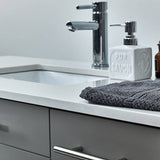 Fresca FCB6142GR-UNS-CWH-U Lucera 42" Gray Wall Hung Modern Bathroom Cabinet with Top & Undermount Sink