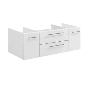 Fresca FCB6142WH-UNS Lucera 42" White Wall Hung Undermount Sink Modern Bathroom Cabinet