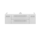 Fresca FCB6148WH-UNS-D Lucera 48" White Wall Hung Double Undermount Sink Modern Bathroom Cabinet