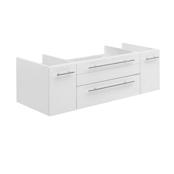 Fresca FCB6148WH-UNS Lucera 48" White Wall Hung Undermount Sink Modern Bathroom Cabinet