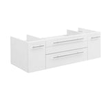 Fresca FCB6148WH-VSL-D Lucera 48" White Wall Hung Double Vessel Sink Modern Bathroom Cabinet