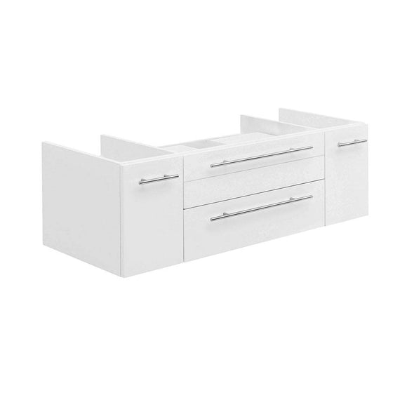 Fresca FCB6148WH-VSL Lucera 48" White Wall Hung Vessel Sink Modern Bathroom Cabinet