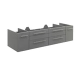 Fresca FCB6160GR-UNS Lucera 60" Gray Wall Hung Single Undermount Sink Modern Bathroom Cabinet