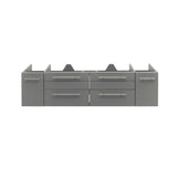 Fresca FCB6160GR-UNS Lucera 60" Gray Wall Hung Single Undermount Sink Modern Bathroom Cabinet