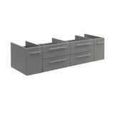 Fresca FCB6160GR-VSL-D Lucera 60" Gray Wall Hung Double Vessel Sink Modern Bathroom Cabinet