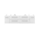 Fresca FCB6160WH-UNS Lucera 60" White Wall Hung Single Undermount Sink Modern Bathroom Cabinet