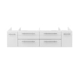 Fresca FCB6160WH-VSL-D Lucera 60" White Wall Hung Double Vessel Sink Modern Bathroom Cabinet