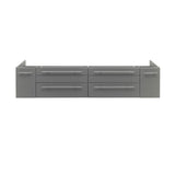 Fresca FCB6172GR-UNS Lucera 72" Gray Wall Hung Double Undermount Sink Modern Bathroom Cabinet