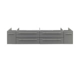 Fresca FCB6172GR-VSL Lucera 72" Gray Wall Hung Double Vessel Sink Modern Bathroom Cabinet