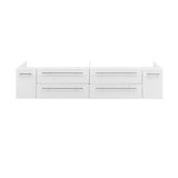 Fresca FCB6172WH-UNS Lucera 72" White Wall Hung Double Undermount Sink Modern Bathroom Cabinet