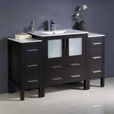 Fresca FCB62-123012ES-I Torino 54" Espresso Modern Bathroom Cabinets with Integrated Sink