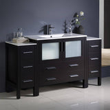 Fresca FCB62-123612ES-I Torino 60" Espresso Modern Bathroom Cabinets with Integrated Sink