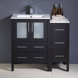 Fresca FCB62-2412ES-I Torino 36" Espresso Modern Bathroom Cabinets with Integrated Sink