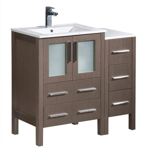 Fresca FCB62-2412GO-I Torino 36" Gray Oak Modern Bathroom Cabinets with Integrated Sinks