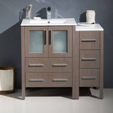 Fresca FCB62-2412GO-I Torino 36" Gray Oak Modern Bathroom Cabinets with Integrated Sinks