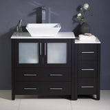 Fresca FCB62-3012ES-CWH-V Torino 42" Espresso Modern Bathroom Cabinets with Top & Vessel Sink