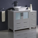 Fresca FCB62-3012GR-CWH-V Torino 42" Grey Modern Bathroom Cabinets with Top & Vessel Sink