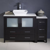 Fresca FCB62-3612ES-CWH-V Torino 48" Espresso Modern Bathroom Cabinets with Top & Vessel Sink