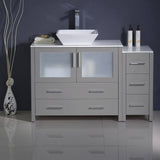 Fresca FCB62-3612GR-CWH-V Torino 48" Grey Modern Bathroom Cabinets with Top & Vessel Sink