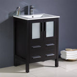 Fresca FCB6224ES-I Torino 24" Espresso Modern Bathroom Cabinet with Integrated Sink