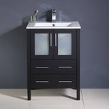 Fresca FCB6224ES-I Torino 24" Espresso Modern Bathroom Cabinet with Integrated Sink