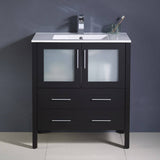 Fresca FCB6230ES-I Torino 30" Espresso Modern Bathroom Cabinet with Integrated Sink