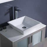 Fresca FCB6230GR-CWH-V Torino 30" Grey Modern Bathroom Cabinet with Top & Vessel Sink