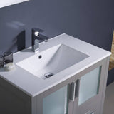 Fresca FCB6230GR-I Torino 30" Grey Modern Bathroom Cabinet with Integrated Sink