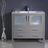 Fresca FCB6236GR-I Torino 36" Grey Modern Bathroom Cabinet with Integrated Sink