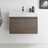 Fresca FCB8007GO-I Mezzo 30" Gray Oak Wall Hung Modern Bathroom Cabinet with Integrated Sink