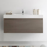 Fresca FCB8011GO-I Mezzo 48" Gray Oak Wall Hung Modern Bathroom Cabinet with Integrated Sink