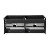 Fresca FCB8012BW Mezzo 48" Black Wall Hung Double Sink Modern Bathroom Cabinet