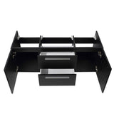 Fresca FCB8013BW Opulento 54" Black Modern Double Sink Bathroom Cabinet