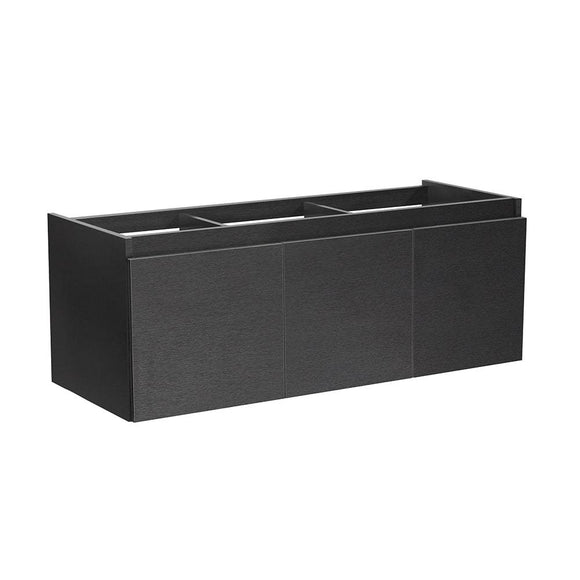 Fresca FCB8041BW Mezzo 60" Black Wall Hung Single Sink Modern Bathroom Cabinet