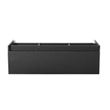 Fresca FCB8041BW Mezzo 60" Black Wall Hung Single Sink Modern Bathroom Cabinet