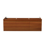 Fresca FCB8041TK Mezzo 60" Teak Wall Hung Single Sink Modern Bathroom Cabinet