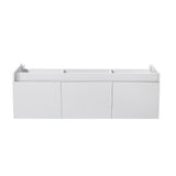 Fresca FCB8041WH Mezzo 60" White Wall Hung Single Sink Modern Bathroom Cabinet