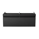 Fresca FCB8042BW Mezzo 60" Black Wall Hung Double Sink Modern Bathroom Cabinet