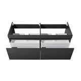 Fresca FCB8042BW Mezzo 60" Black Wall Hung Double Sink Modern Bathroom Cabinet