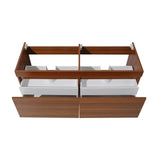 Fresca FCB8042TK Mezzo 60" Teak Wall Hung Double Sink Modern Bathroom Cabinet